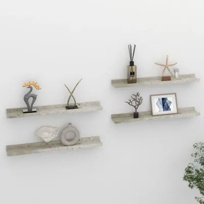 Productafbeelding van Maison Exclusive - Wandplanken, 4 stuks, betonlook grijs, 60x9x3 cm