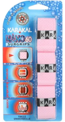 Productafbeelding van KARAKAL SURGRIPS NANO 60 Overgrip, Roze, 3-delige verpakking