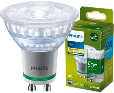 Zdjęcie produktu dla Philips Reflektor punktowy 50 W PAR16 GU10, 2,1 W, 50 W, GU10, 375 lm, 50000 h, Ciepłe białe