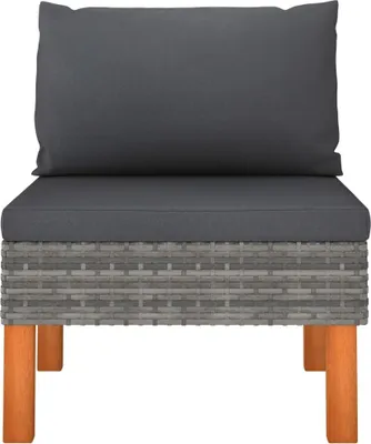 Immagine prodotto di Divano centrale in poly rattan e legno massiccio di eucalipto