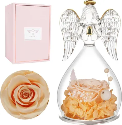 Produktbild von Ewige Rose Engel Figur Geschenkbox für Frauen Mama Mutter Oma zum Valentinstag Muttertag Jahrestag