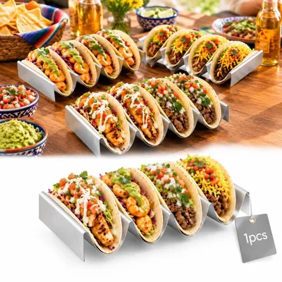 Taco-Halter aus Edelstahl, 25x12x4 cm, für Wraps und Tortillas