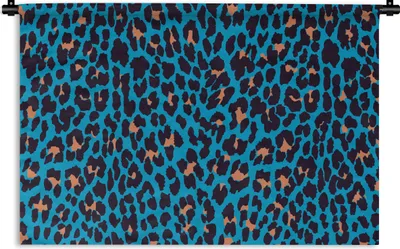 Produktbild von MuchoWow® Wandteppich Wandbehang Leopardenmuster - Design - Blau 60x40 cm Tapisserie Dekoration Wandtuch - Wanddekorationen