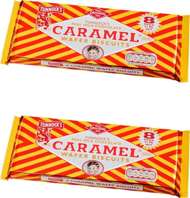 Produktbild von Tunnock's Englische Waffel-Riegel mit Karamellfüllung 2er-Set