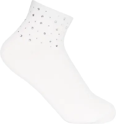 Produktbild von styleBREAKER Damen Socken mit Strass Applikation am Bund, Größe 35-41 EU / 5-9 US / 4-7 UK, Söckchen Glitzersteine 08030014
