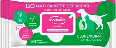 Produktbild von Feuchttücher für Haustiere Inodorina Refresh 110 Stück