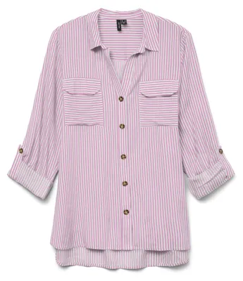 Productafbeelding van Blouse, losvallend model met borstzakken, regular pasvorm, 3/4 mouwen, wijde top | XS