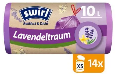 Produktbild von Swirl Duft-Müllbeutel Vanille-Lavendel 10 L Reißfest & Dicht 14 Stück