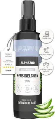 Immagine prodotto di alphazoo Sensibelchen spray per cani 250 ml - Cura delicata del manto per cani sensibili, facilita la pettinatura e la spazzolatura