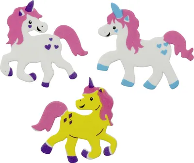 Produktbild von Glorex Moosgummi Sticker Einhorn selbstklebend , 28 Stück