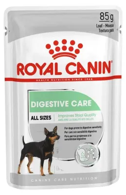 Zdjęcie produktu dla Royal Canin Digestive Care 12 x 85 g, Uniwersalne, Każda rasa, Średnie (11 - 25 kg), Mini (5 - 10 kg), XS (<4 kg), Mięso, Warzywo, 85 g