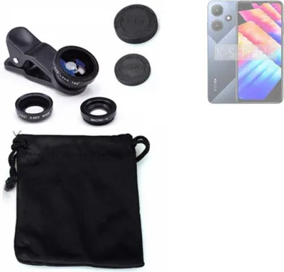 Produktbild von K-S-Trade Smartphone Kamera Linsen Set Kompatibel mit Infinix Hot 30i X669C 3in1 Clip-On Kamera Adapter Macro Weitwinkel FishEye Fischauge Objektiv