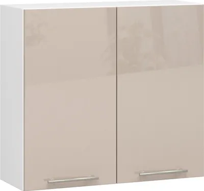 Zdjęcie produktu dla Szafka kuchenna wisząca OLIWIA Biała, Cappuccino Połysk 2 półki 72x80x30 cm