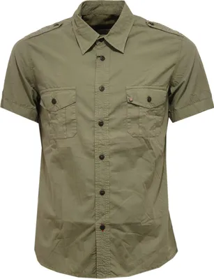 Zdjęcie produktu dla 2921X camicia bimbo MASON'S militarna zielona koszula dziecięca krótki rękaw bawełna