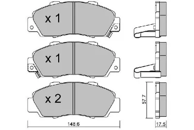 Produktbild von AISIN Bremsbeläge Satz Vorne Bremsklötze für HONDA CIVIC VI Hatchback (EJ, EK) BPHO-1905