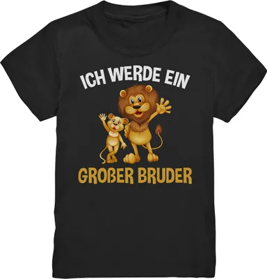 Produktbild von Löwen Großer Bruder T-Shirt – Black / 134/146 (9-11)