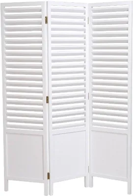 Immagine prodotto di Casa Padrino, divisorio ambiente in stile rustico, paravento bianco, 121 x 3 x 160 cm - Schermo divisorio pieghevole in legno