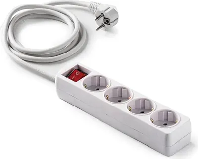 Produktbild von Famatel 9/804 4 Steckdosen Mit Schalter Mehrfachsteckdose 3 M Silber One Size / EU Plug 220V Silber One Size