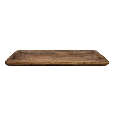 Produktbild von Holztablett Holzbrett Dekoschale Holzschale braun 58x22 cm Kerzentablett Dekobrett XXL