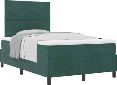 Immagine prodotto di vidaXL Letto a molle con materasso verde scuro 120 x 190 cm in velluto