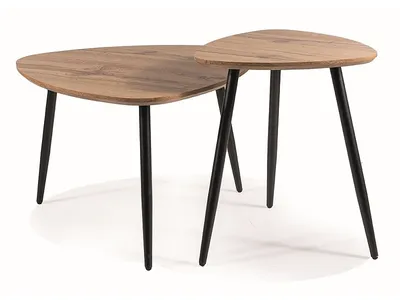Image de Ensemble de tables basses GORAZ chêne / noir