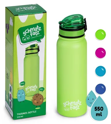 Produktbild von Klarstein Trinkflasche Kinder Auslaufsicher, 550ml Edelstahl-Trinkflasche für Schule & Kindergarten, Wasserflasche BPA-Frei, Für Kaltes & Heißes, Auslaufsichere Trinkflasche für Mädchen & Jungen