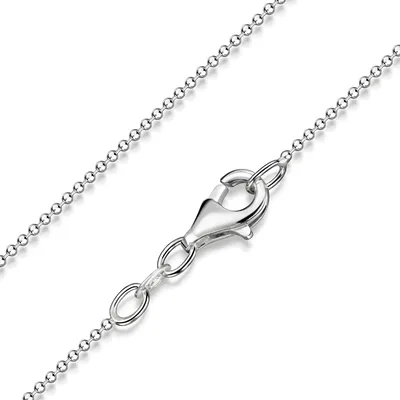 Produktbild von MATERIA Diamantierte Glitzer Kugelkette silber 925 diamantiert - Halskette Damen 1,2mm Silber Kette in 40-120cm #K24