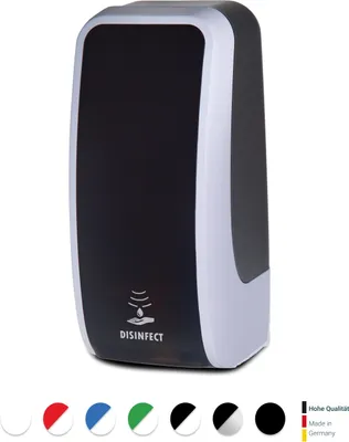 Produktbild von Desinfektionsspender SENSOR, berührungslos bis zu 1.000 Anwendungen je 1-Liter, blitzschneller Kartuschenwechsel, Blanc Cosmos : Farbe - Silber / Schwarz Farbe: Silber / Schwarz
