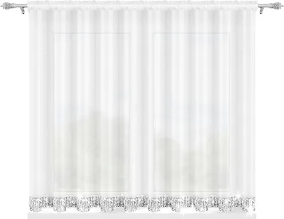 Obrázek produktu pro Hotový závěs, závěs se zirkony, stříbrný pásek, bílý, 300x150cm