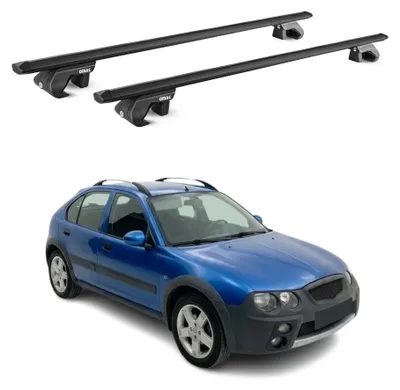 Productafbeelding van Draagrek, basisdrager voor Rover 25 Streetwise, modeljaren 2003-2005, draagvermogen 90 kg, aluminium, zwart, AI-gegenereerde afbeelding