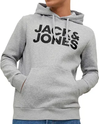 Produktbild von Jack & Jones Corp Sweatshirt / Hoodie Kaputzenpullover aus Sweat, Angerauter Stoff mit einer weichen Innenseite, Gerippte Ärmelbündchen