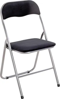 Produktbild von Klappstuhl - Schwarz - Stahlgestell - Samt - klappbar