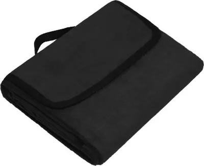 Produktbild von Tragbare Picknickdecke aus weichem Fleece black, Gr. one size
