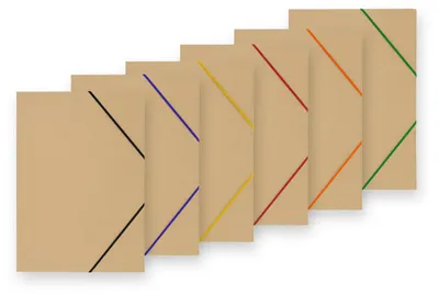 Produktbild von 6x Dreiklappmappe / Gummizugmappe / Eckspanner / DIN A3 / aus Recyclingkarton