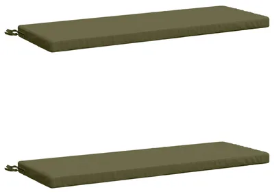 Imagen del producto de Cojines para banco, juego de 2 unidades, 100% poliéster, color verde oliva