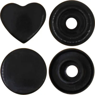 Produktbild von BabySnap Herz Druckknöpfe (12.4mm) glänzend B05 schwarz