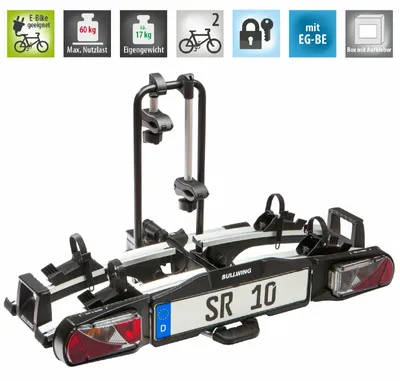 Immagine prodotto di Portabici BULLWING SR10 per 2 biciclette e-bike per gancio di traino