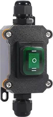 Obrázek produktu pro 4pólový tlakový spínač, 2polohový tlakový spínač, plug-and-play, 16 A, 250 V, IP65, vodotěsný venkovní spínač (zelený)