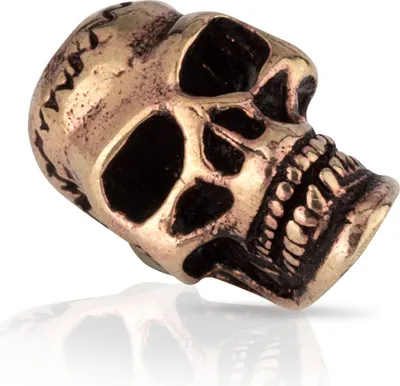 Produktbild von Bartperle Totenkopf "Boromir" Haarperle Herren Haar Bartschmuck Bronzeperle 2154