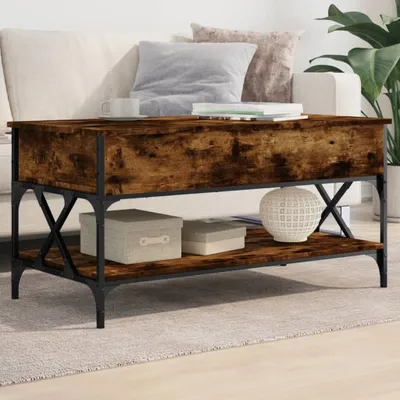 Produktbild von Design Couchtisch Räuchereiche 100x50x50 cm Holzwerkstoff und Metall, Couchtische 2024 Neu