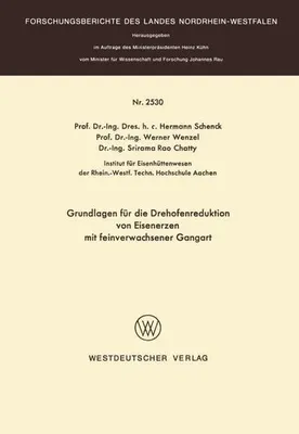 Obrázek produktu pro Grundlagen für die Drehofenreduktion von Eisenerzen mit feinverwachsener Gangart