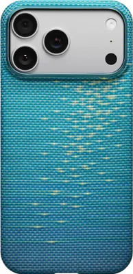 Image de Pitaka Ultra Slim Coque iPhone 17 Pro Max – Compatible avec MagSafe – Fabriqué en fibre d'Aramide – Bouton de contrôle de la caméra résistant aux rayures - Bleu