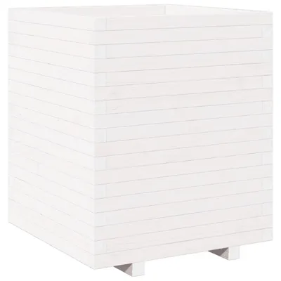 Obrázek produktu pro vidaXL květináč bílý 60x60x72,5 cm z masivního borovicového dřeva