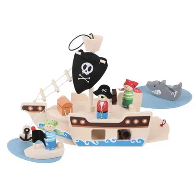 Produktbild von Bigjigs Toys Piratenschiff mit Seeräubern