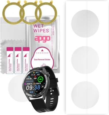 Produktbild von apgo 3 Stück Schutzfolie, klar, kompatibel mit Tracer SM8V Onyx Smartwatch, Hydrogel Displayschutzfolie mit Positionierhilfe, Displayfolie, robust und kratzfest