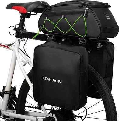 Produktbild von 3-in-1-Fahrradtraegertasche, wasserdichte Fahrrad-Ruecksitztasche, Kuehltasche mit 2 seitlichen Haengetaschen, Radfahren, Gepaecktasche, Pannier-Umhaengetasche