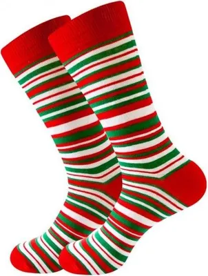 Produktbild von Gestreifte Weihnachtssocken für Erwachsene - Größe 38-45