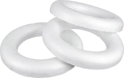 Produktbild von 2 Styropor Kränze Durchmesser 19cm, weiß