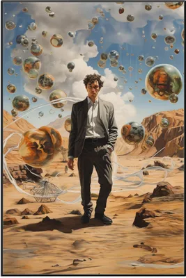 Produktbild von Wallario Wandbild Reflektionen der Zeit, Größe: 61 x 91,50 cm, Poster mit schwarzem Aluminiumrahmen