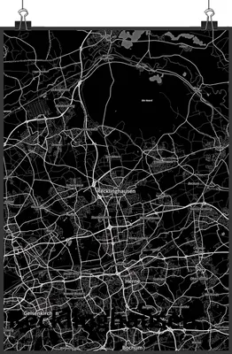 Produktbild von Mr. & Mrs. Panda Bild Recklinghausen DIN A3 - Geschenk, Wandbild, Stadt, drucke, Plakat, Dorf Karte Landkarte Map Stadtplan, wanddeko, Wanddekoration